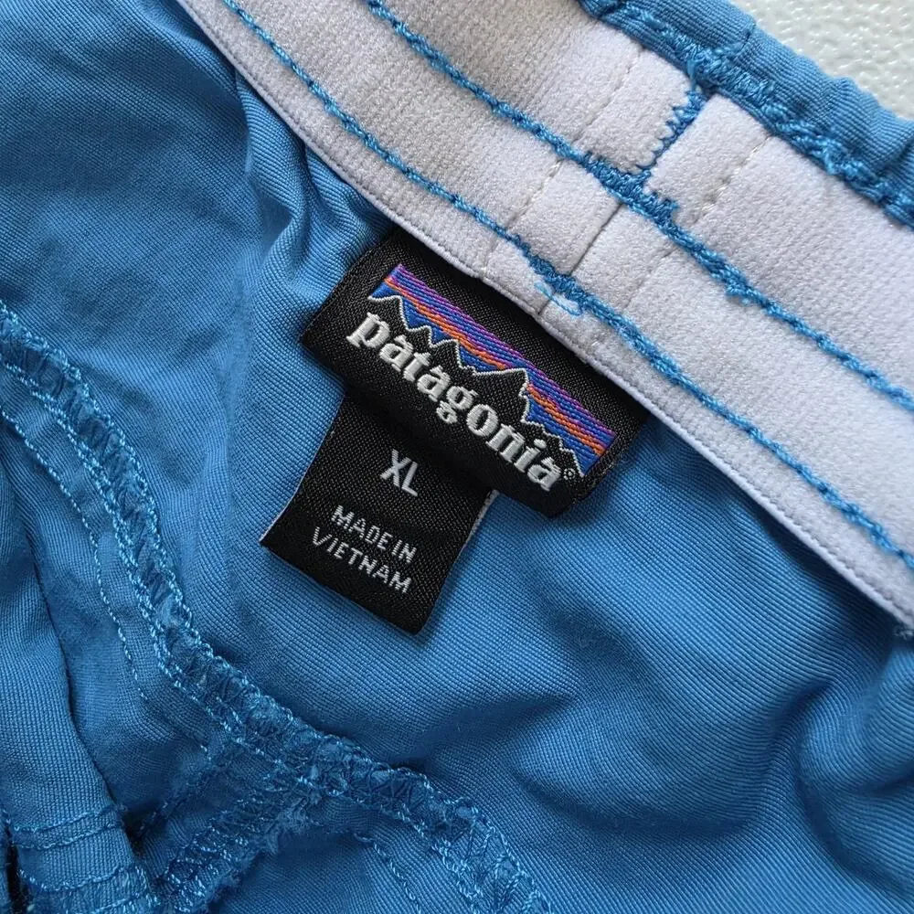 Patagonia Shorts Mens XL Baggies Blue Swim Trunks Quick Dry Nylon Drawstring